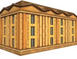 Classic building facade 02 Low-poly 3D model