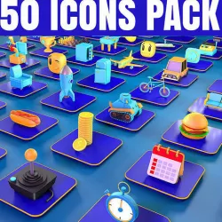 Collection icon pack vol 1 - 3D model Low-poly 3D model