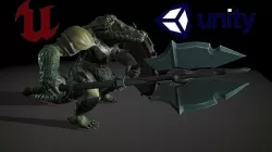 Crocodile Guardian Low-poly 3D model