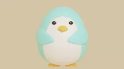 cute sky penguin Low-poly 3D model