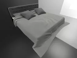 Double bed Low-poly 3D model