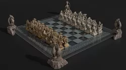 Dragon Chess Set 3D model