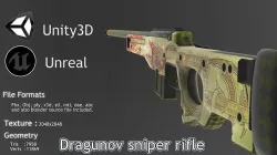 Dragunov sniper rifle SVD 3D model