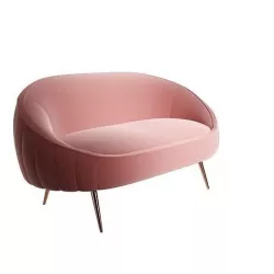 Everly Quinn - Harvell Velvet  Curved Loveseat 3D model