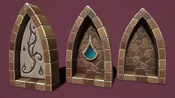 Fantasy stone window 1 Low-poly 3D model