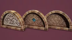 Fantasy stone window 2 Low-poly 3D model