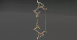 Fantasy weapon bow Low-poly 3D model