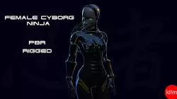 Female Cyborg Ninja Low-poly 3D model