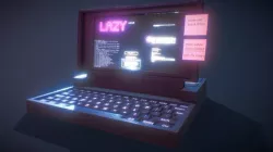 Game Ready Cyber Deck - Micro Computer Low-poly 3D model