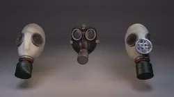 Gas masks collection Low-poly 3D model