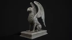 Griffin Statue PBR Low-poly 3D model