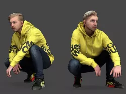 Guy Squatting 3D model