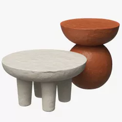 Hand painted side tables 340 - 520 mm 3D model