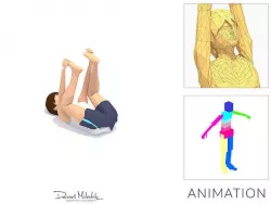Happy Baby Yoga Exercise Woman Animation Low-poly 3D model