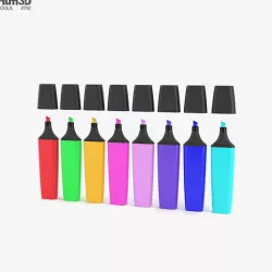Highlighter Markers 3D model