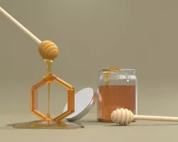 Honey Bottle and Honey Dipper Model 3D model