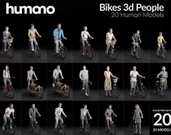 Humano 20-Collection 07 -  BIKES PEOPLE - 20x 3D models  3D model