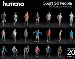 Humano 20-Collection 08 SPORT - JOGGING - SKATE - 20x 3D models  3D model