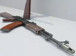 Kalashnikov assault rifle AK 47 Low-poly 3D model