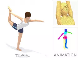 King Dancer Pose Yoga Exercise Woman Animation Low-poly 3D model