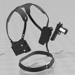 Leather Holster Shoulder Harness 3D model