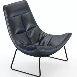 Leren fauteuil Hugo Armchair  3D model
