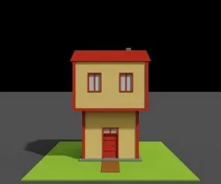 Low Poly Bay House - Voxel - for game VR AR 3D Printing Low-poly 3D model