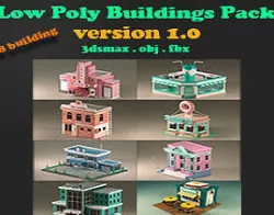 Low Poly City Pack Low-poly 3D model