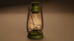 Low-poly kerosene lamp Low-poly 3D model