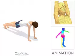 Lunge 2  Yoga Exercise Woman Animation Low-poly 3D model