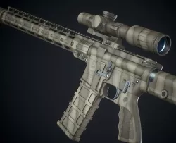 M4A1 Custom-03 Modular Low-poly 3D model