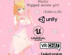 Maiko - Rigged Anime Girl Low-poly 3D model