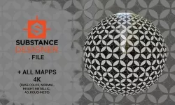 Marble tile floor Texture 3D model