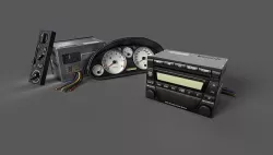 Mazda MX-5 Speedometer Radio Klima Low-poly 3D model