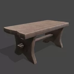 Medieval Blacksmith Bench Low-poly 3D model