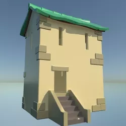Medieval house - low poly Low-poly 3D model