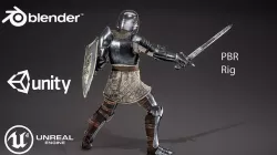 Medieval knight Low-poly 3D model