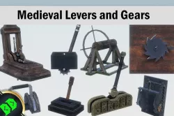 Medieval Levers and Gears Low-poly 3D model