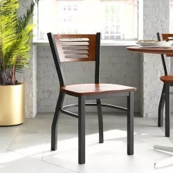 Metal Ladder Back Side Chair in Black 3D model