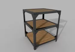 Metallic PBR Table Low-poly 3D model