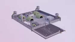 Military Base - Low Poly Style Low-poly 3D model