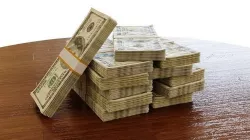 Money Stack - Dropped - 100 Dollars - Coins 3D model