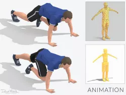 Mountain Climber  Exercise Man Animation Low-poly 3D model