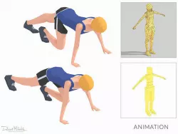 Mountain Climber  Exercise Woman Animation Low-poly 3D model