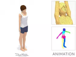 Mountain Pose  Yoga Exercise Woman Animation Low-poly 3D model