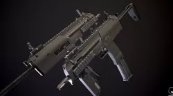 Mp7 submachine gun Low-poly 3D model