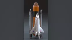 NASA Endeavour Space Shuttle with Space Tank and Falcon Rocket Low-poly 3D model