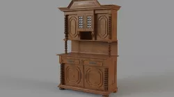 Oak Antique Cabinet 3D model