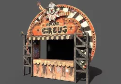 Old Horror Circus Stand 3D model