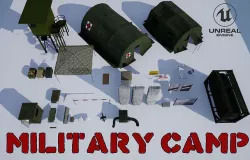 Pack Military  camp Low-poly 3D model